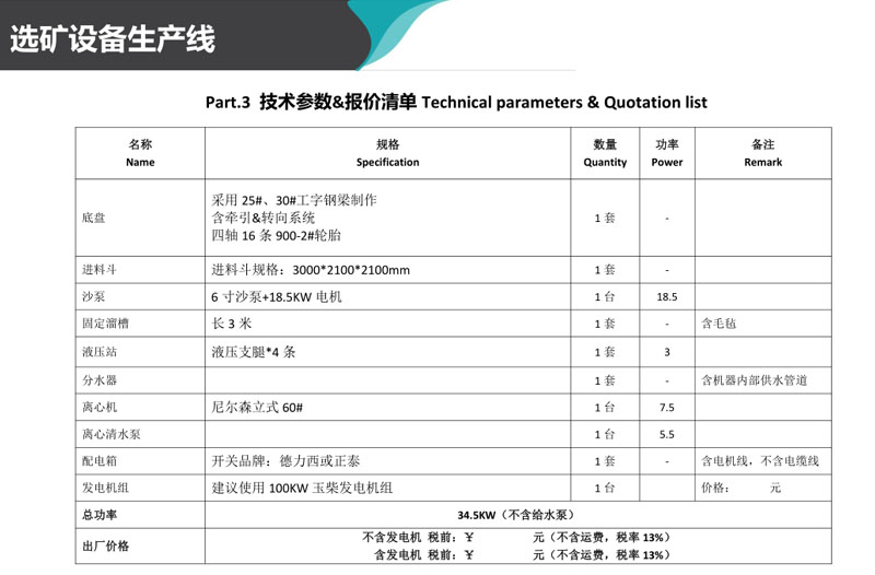 移动式离心选矿设备